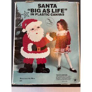 Santa Big As Life Plastic Canvas Kit 41"x27" Needlecrafft Ala Mode LS1 Vtg 1991
